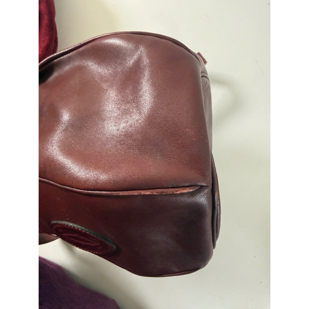 Vintage Must de Cartier Bucket Bag Leather Crossbody Gold HW Bordeaux Dust Cover - Picture 9 of 14